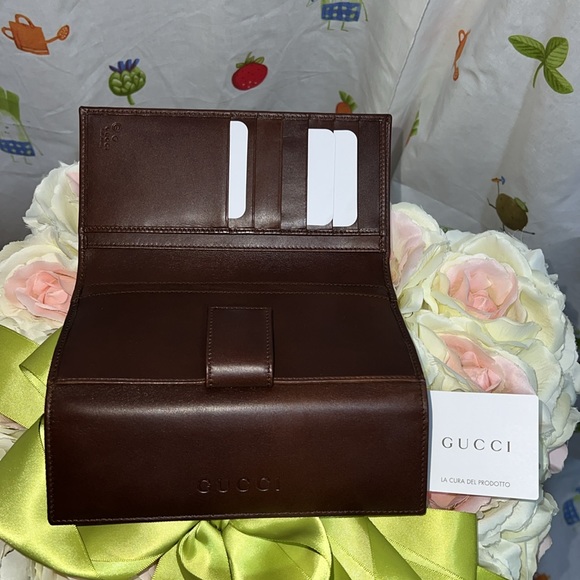 New Gucci green long leather wallet 17 x 9.5 cm - Picture 6 of 6